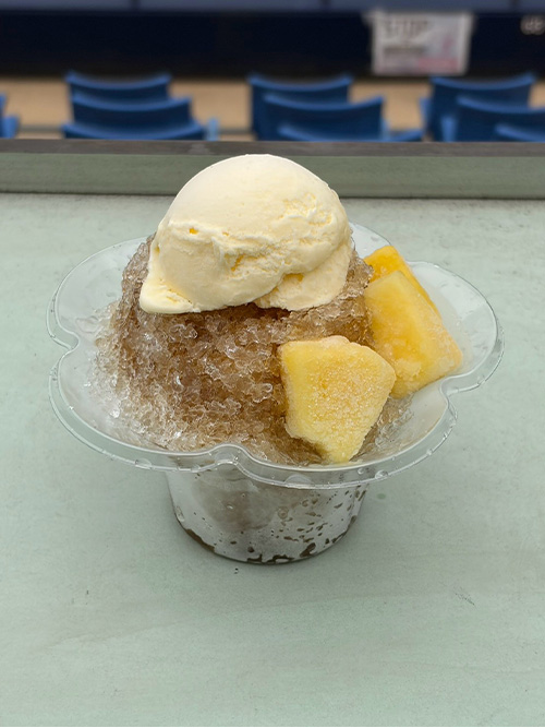 「大川選手のパインとアイスのジェイたくコーラかき氷」