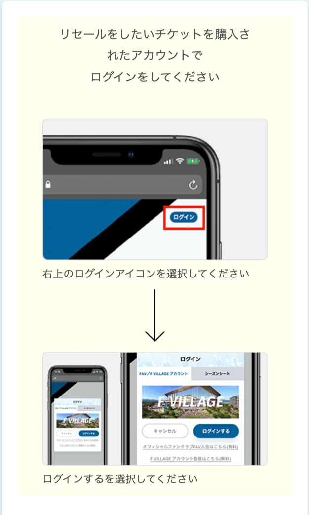 リセールの出品方法1