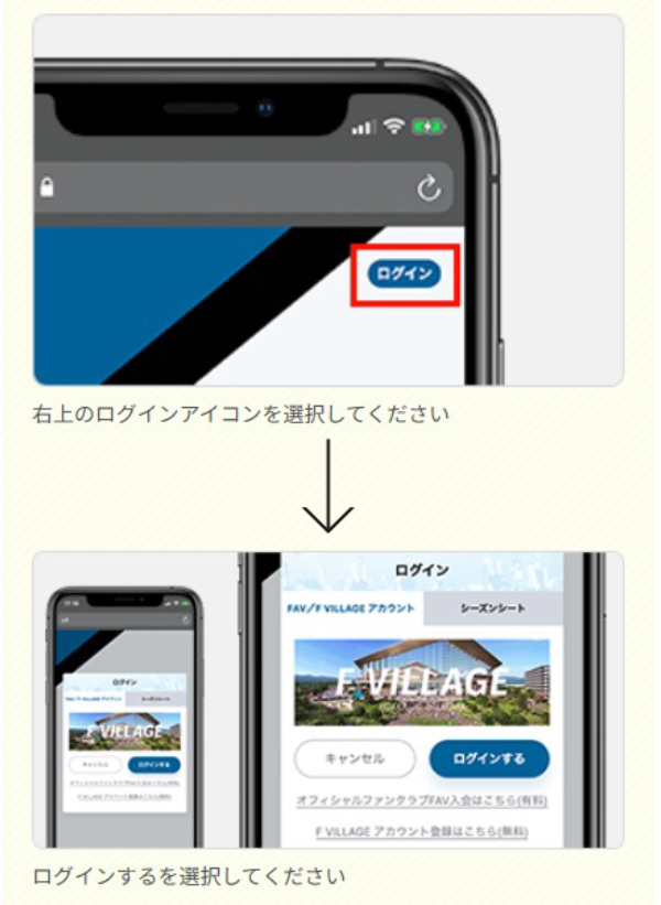 Fビレッジアカウントログイン画面