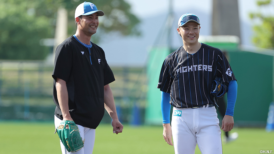 上原投手と山﨑福投手