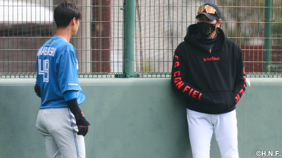 若林選手と新庄監督