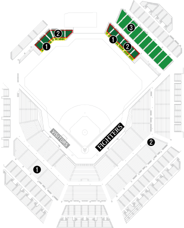 外野席 ライト側･レフト側 FIELD LEVEL/MAIN LEVEL