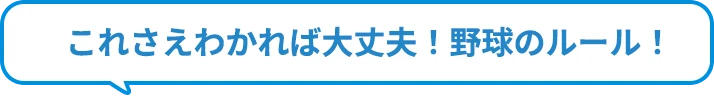 これさえ分かれば大丈夫！ 野球のルール！