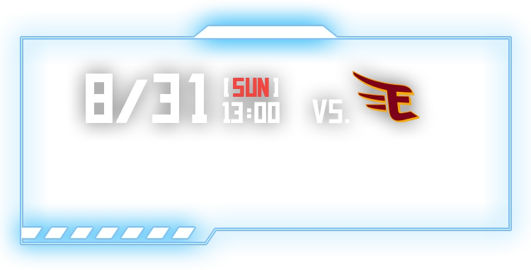 8月31日日曜日13時試合開始 東北楽天イーグルス戦
