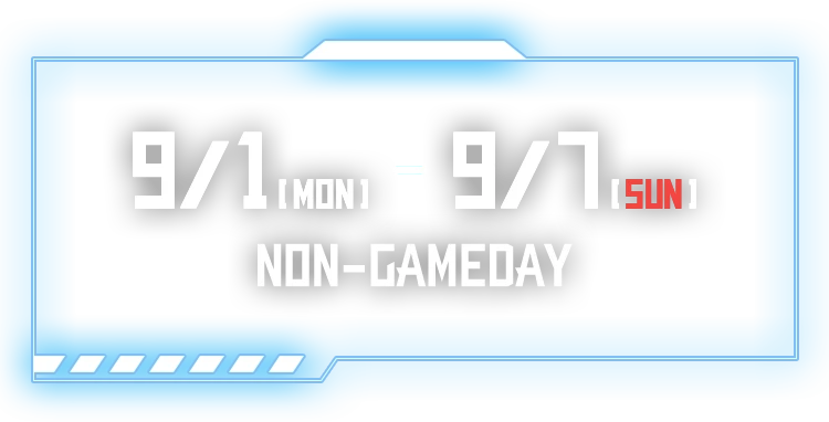 9月1日月曜日から7日日曜日までNonGameDay
