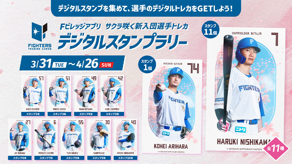 「新入団選手トレカ」がもらえるFビレッジアプリスタンプラリーを開催！